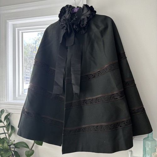 Vintage wool cape with - vintage,