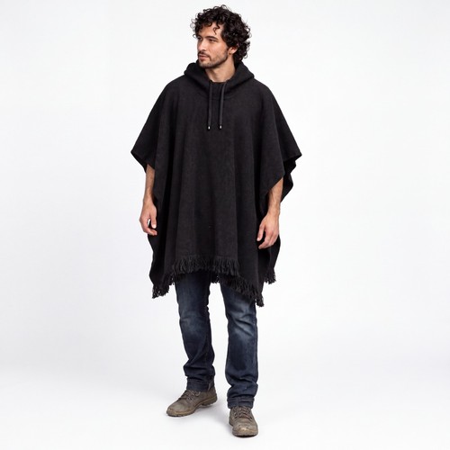 100 wool poncho unisex - 100%,